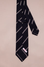 Fine White Striped Silk Grenadine Tie