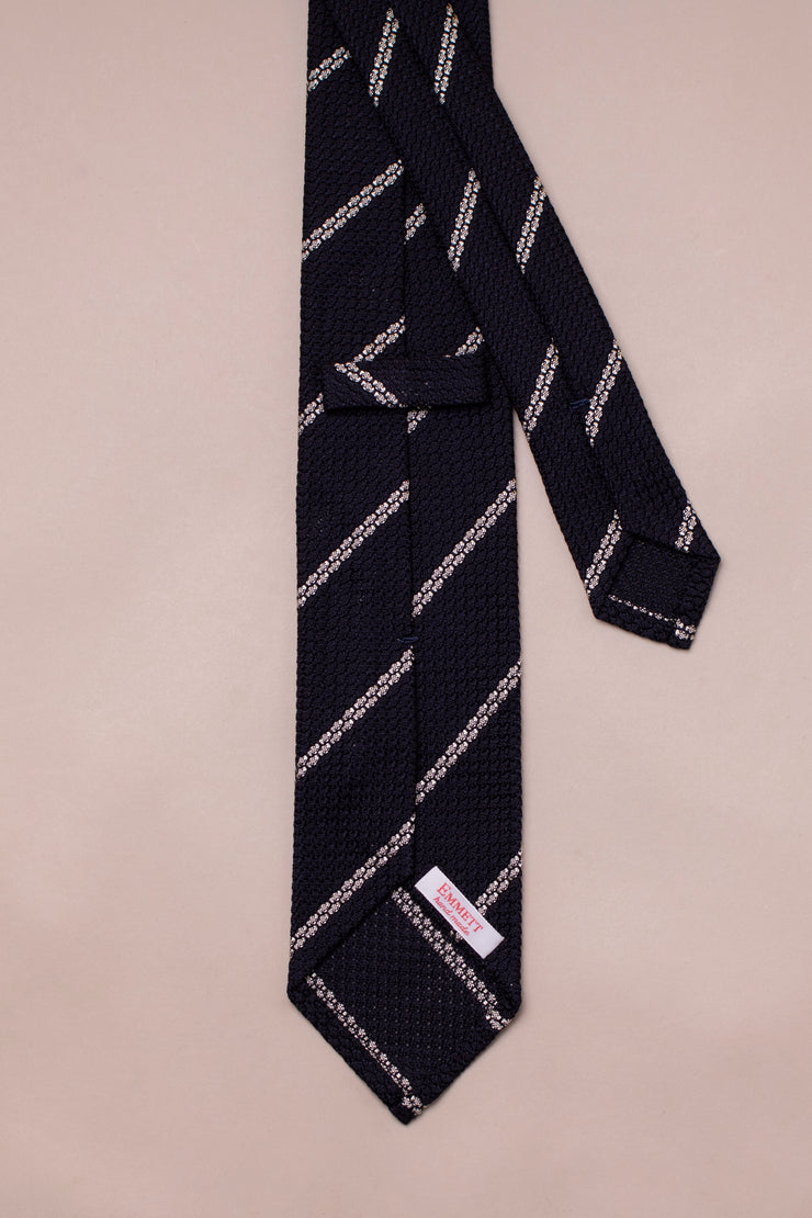 Fine White Striped Silk Grenadine Tie