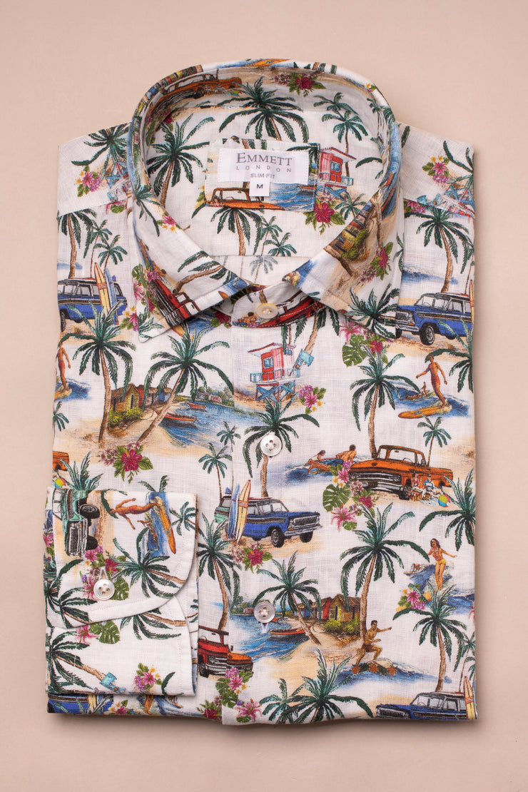 Summer Linen Printed Shirt