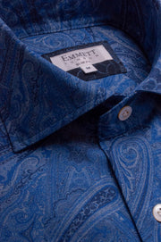 Dark Blue paisley Print Shirt