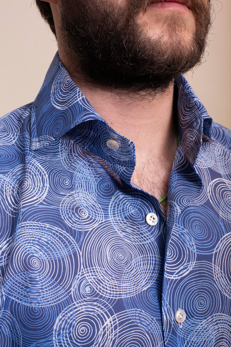 Blue Circle Design Shirt