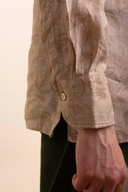 Soft Brown Floral Design Shirt