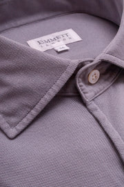 Grey Pique Polo Shirt