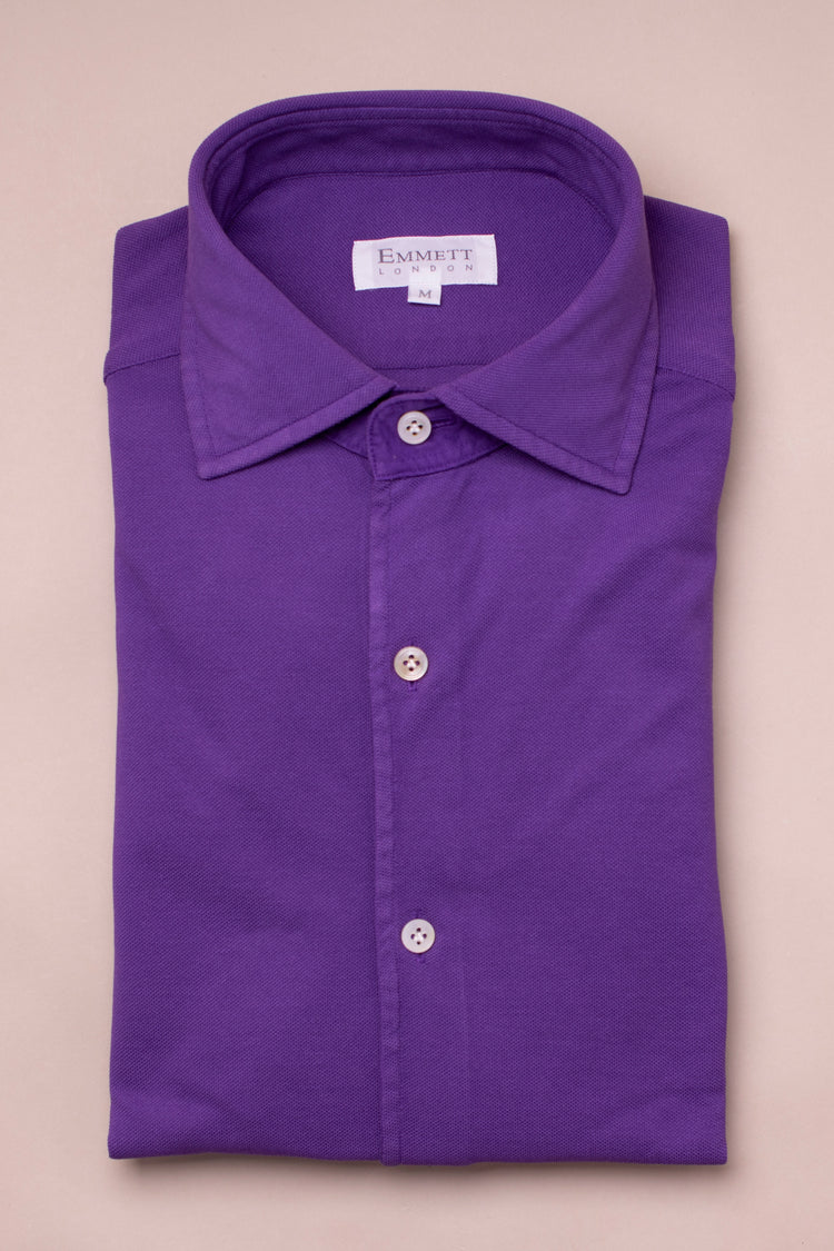 Dark Purple Pique Polo Shirt – Emmett London