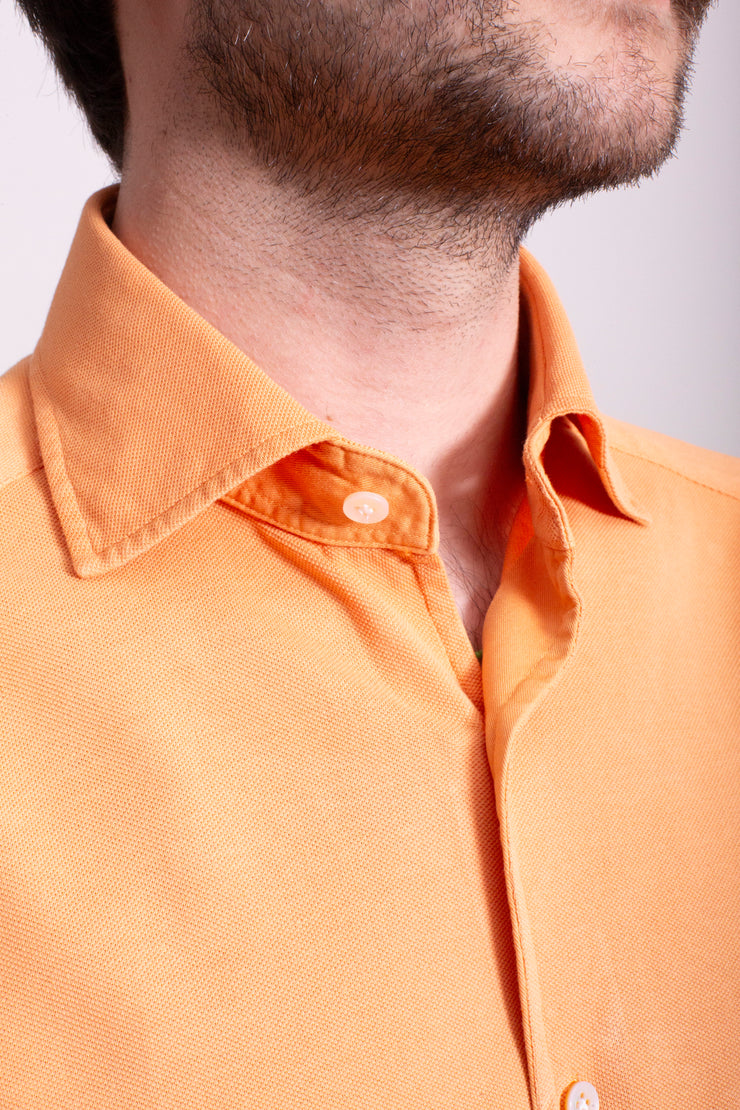 Orange Pique Polo Shirt