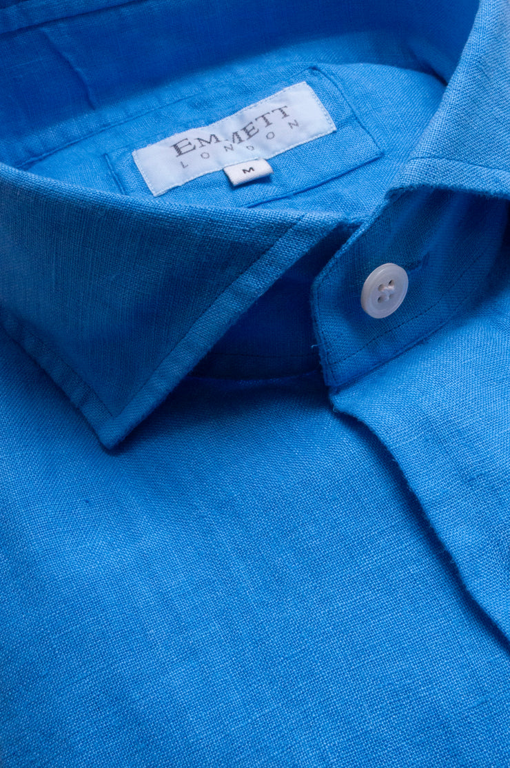 Royal Blue Linen Shirt