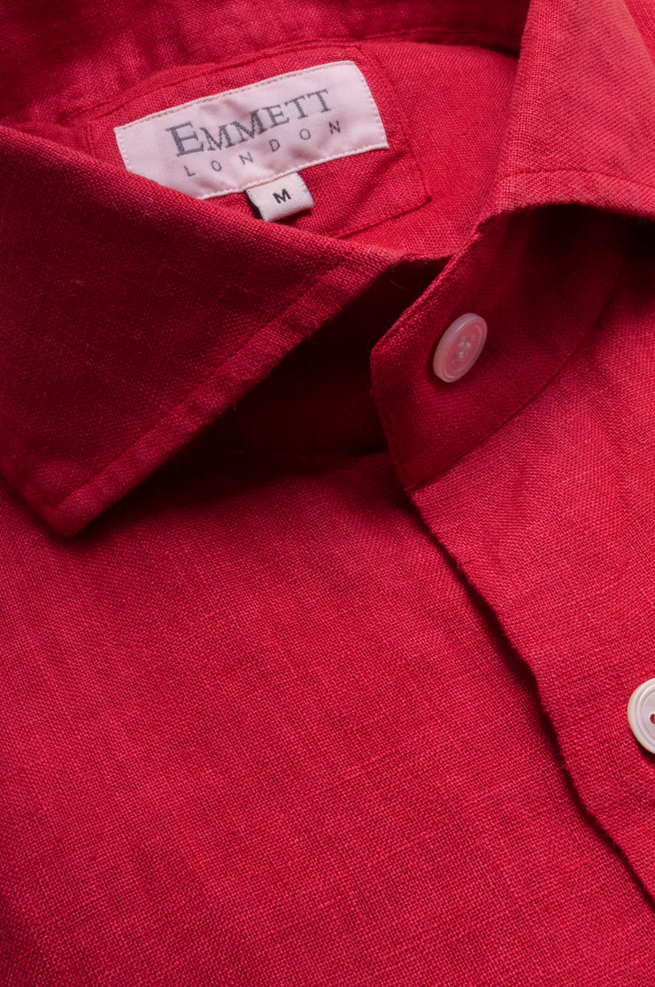 Red Linen Shirt