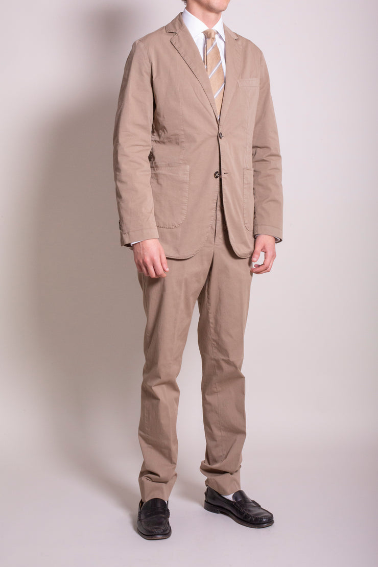 Dark Beige Cotton Trousers