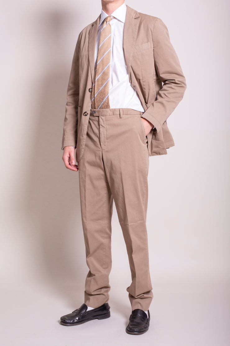 Dark Beige Cotton Trousers