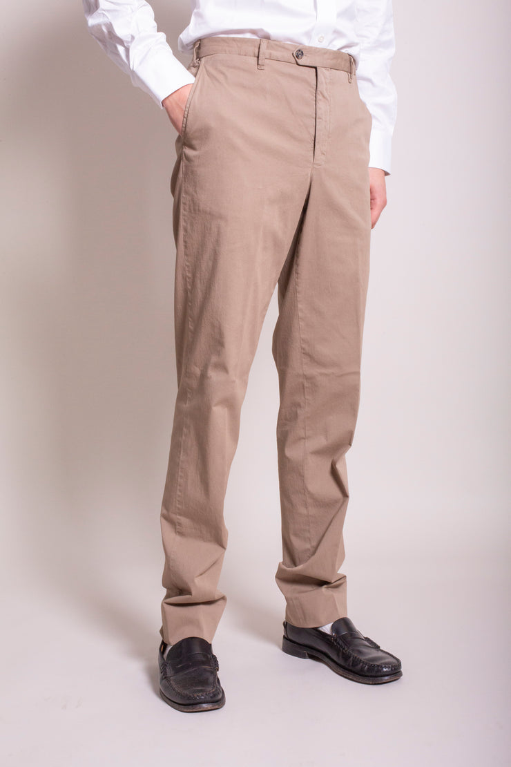 Dark Beige Cotton Trousers