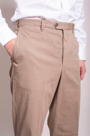 Dark Beige Cotton Trousers