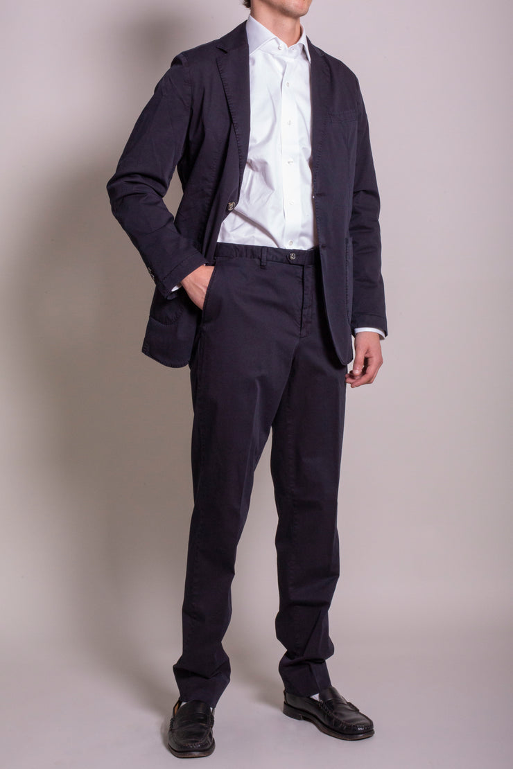 Navy Cotton Trousers