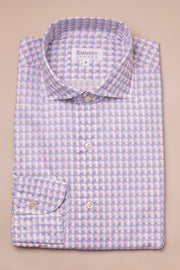 Blue With Brown Dot Pattern Shirt