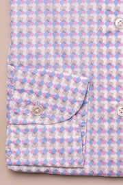 Blue With Brown Dot Pattern Shirt