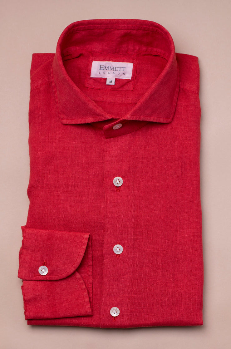 Red Linen Shirt