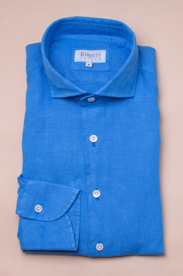 Royal Blue Linen Shirt