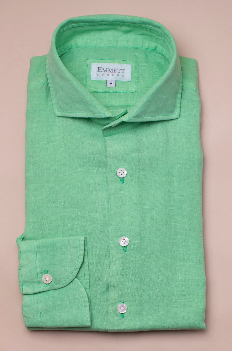 Lime Green Linen Shirt