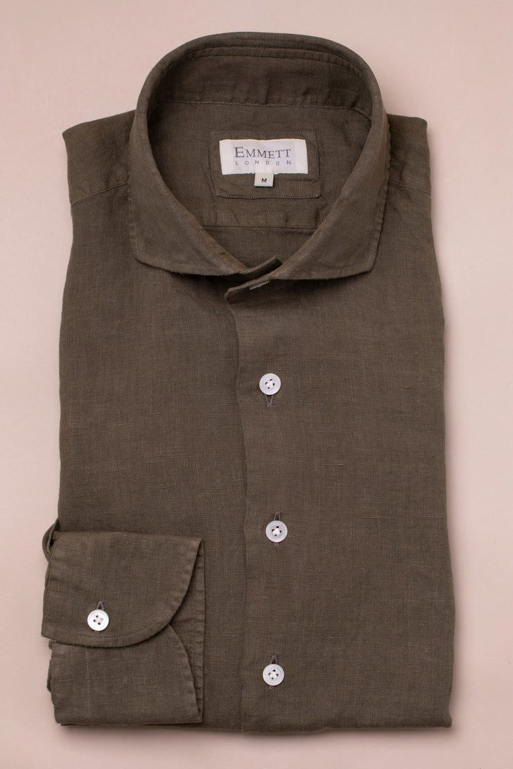 Forest Green Linen Shirt