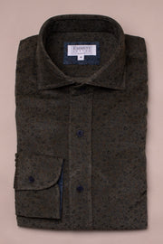 Dark Green Cord Printed Shirt