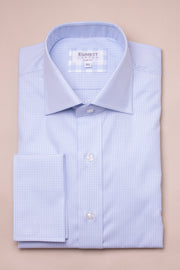 Blue Micro Gingham Shirt
