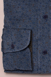 Navy Cord Printed Shirt