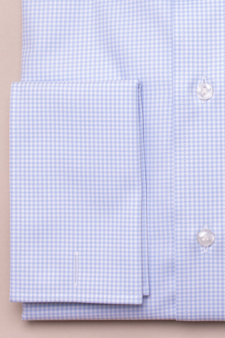 Blue Micro Gingham Shirt