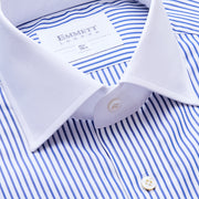 Dark Blue Stripe Contrast Collar Shirt