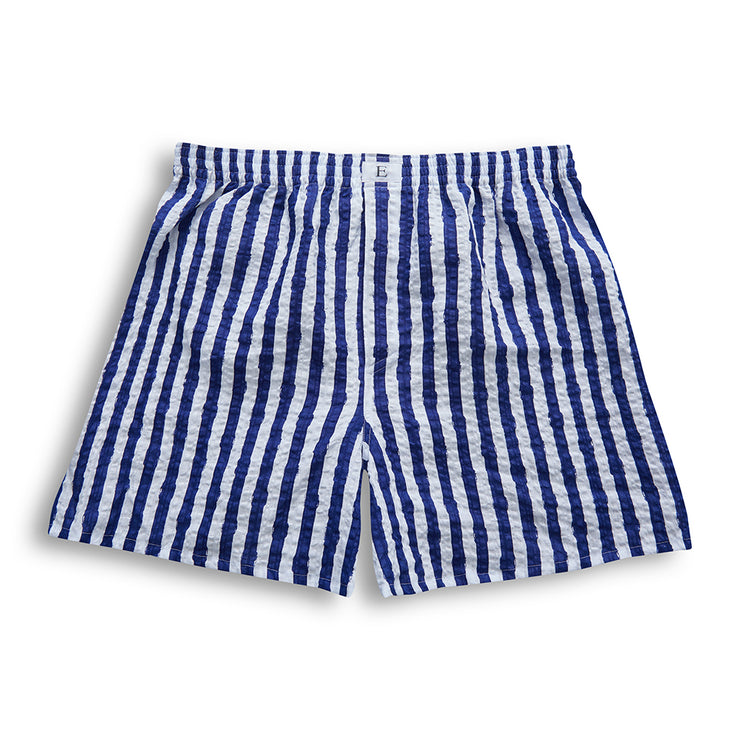 Dark Blue Painted Stripe Boxer Shorts