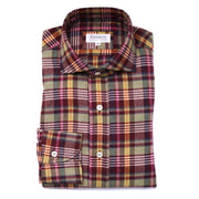 Green And Pink Brushed Cotton Check Shirt