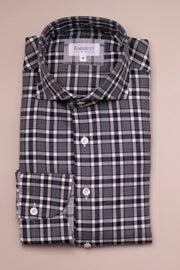 White and Black Checked Shirt
