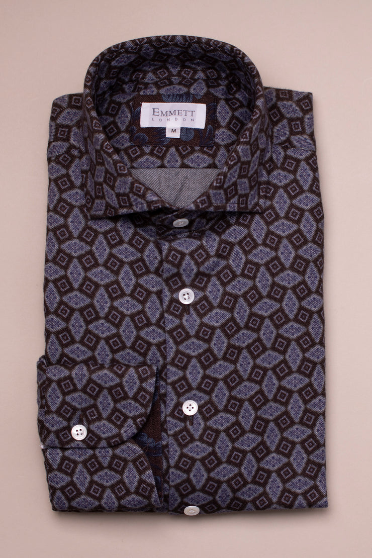 Geometric Brushed Cotton Shirt