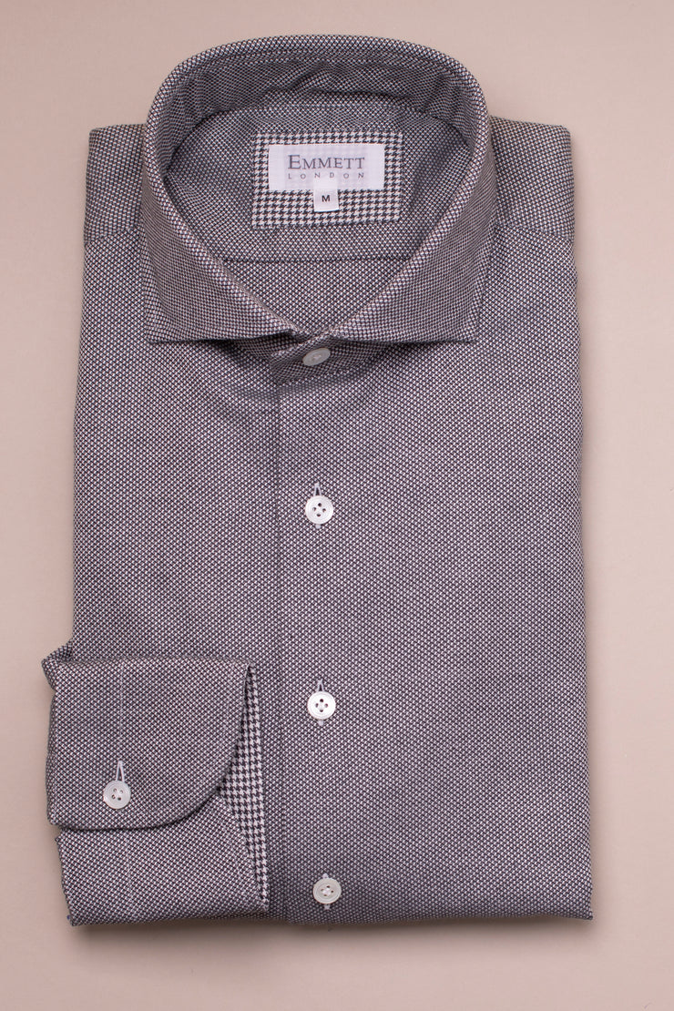 Dark Textured Black And White Shirt