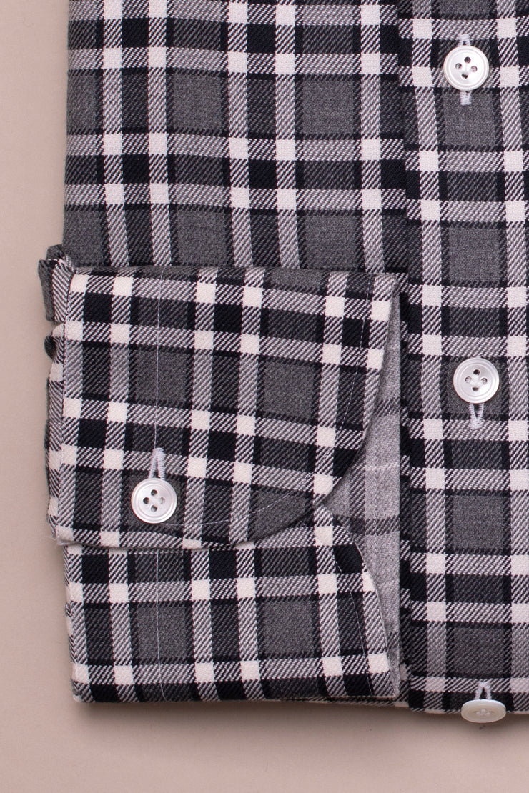 White and Black Checked Shirt