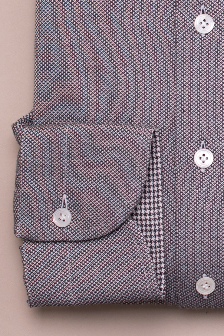 Dark Textured Black And White Shirt