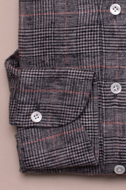 Soft Grey Prince Of Wales Check Shirt