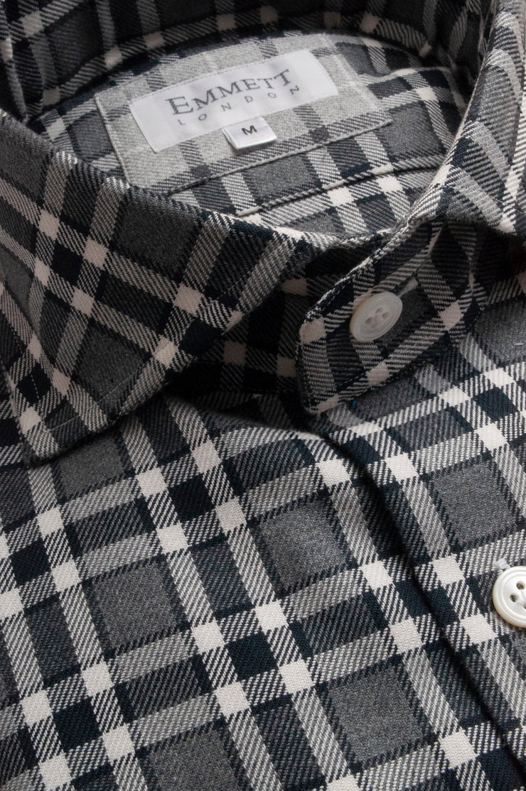 White and Black Checked Shirt