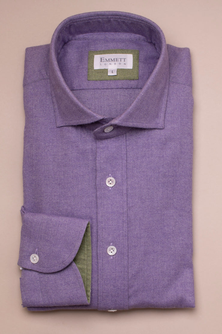 Purple Brushed Cotton Shirt