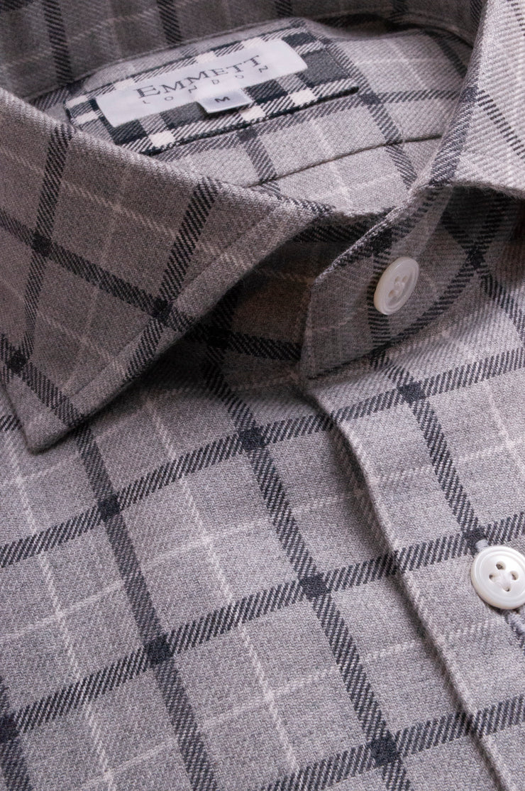 Soft Grey Checked Shirt