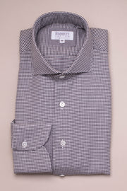 White and Black Houndstooth Shirt