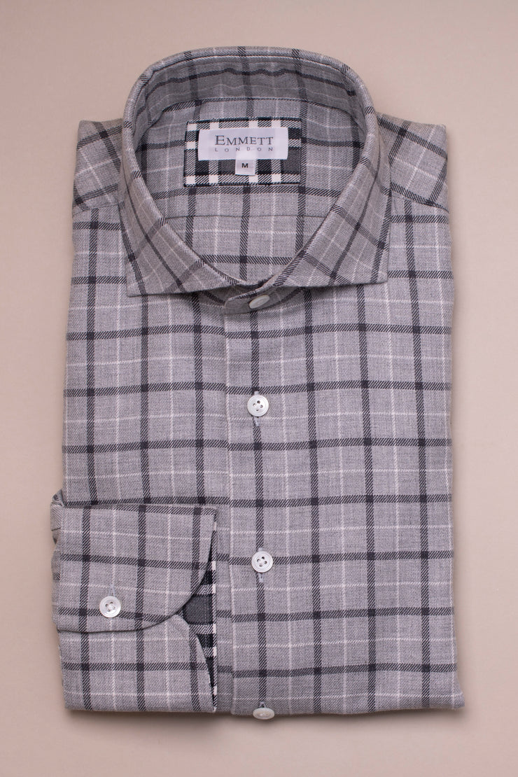 Soft Grey Checked Shirt