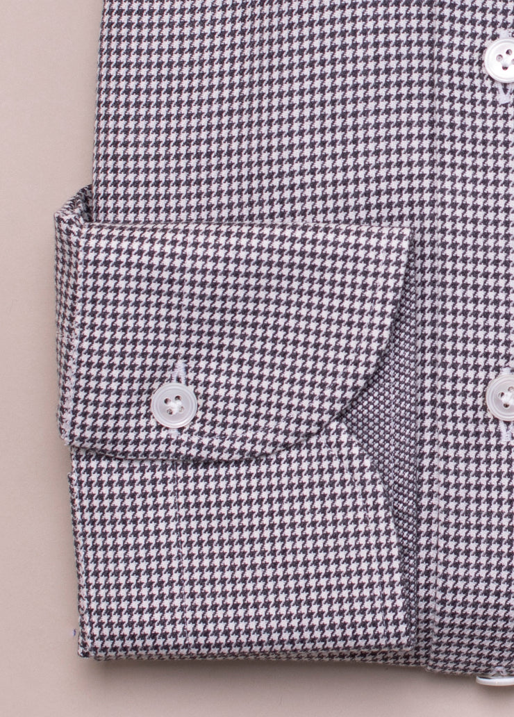 White and Black Houndstooth Shirt