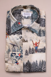 Mountain Skiers Printed Shirt