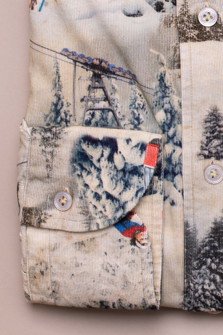Mountain Skiers Printed Shirt