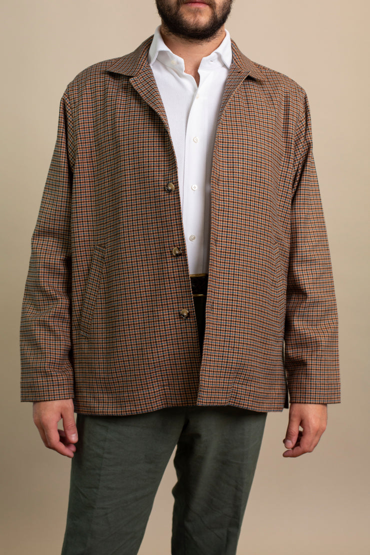 Small Brown Checked Coach Jacket