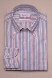 Red And Blue Oxford Stripes Shirt