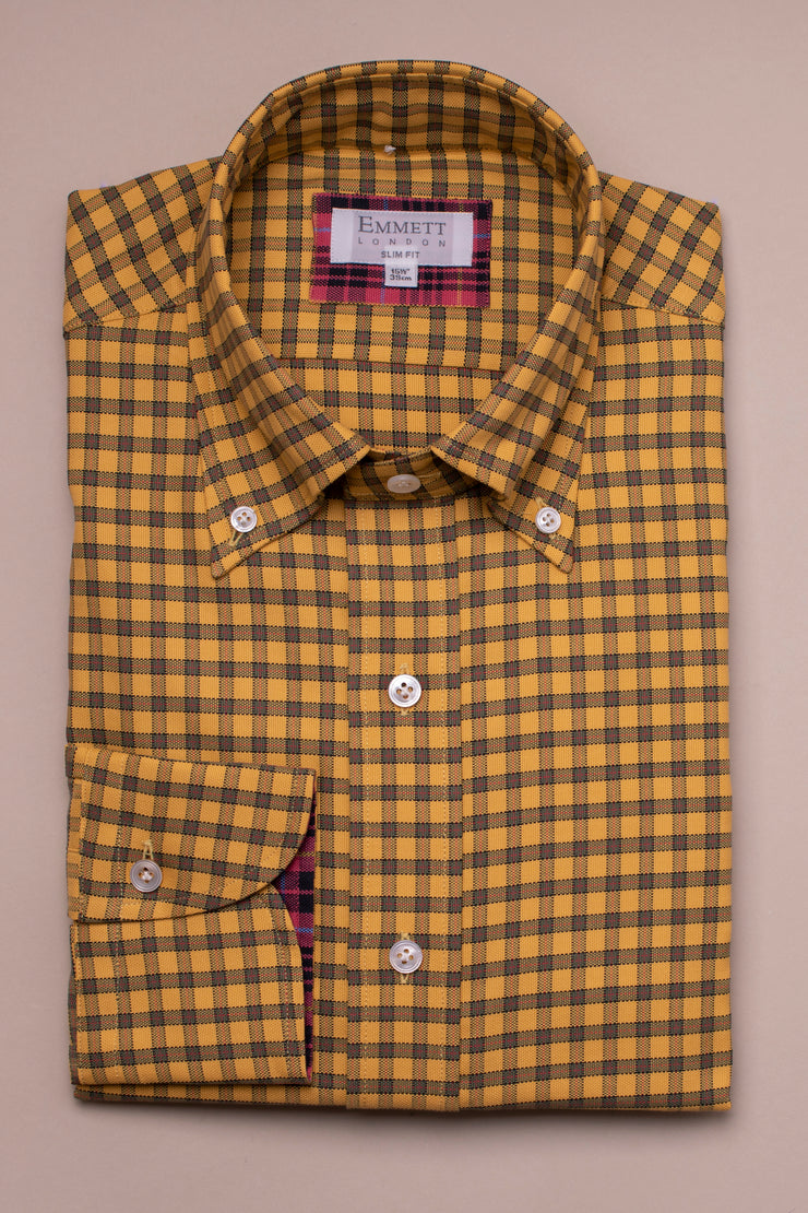 Yellow Oxford Check Shirt