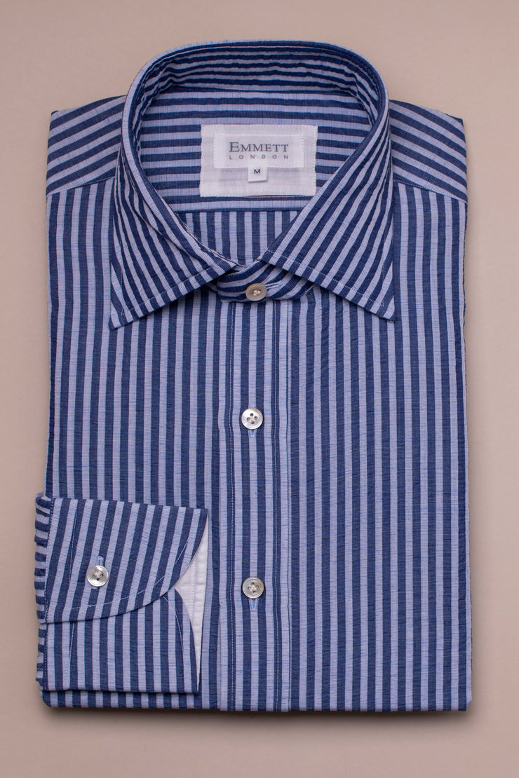 Light Blue Seersucker Stripe Shirt