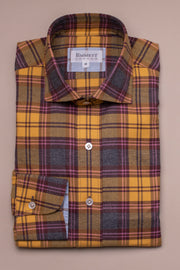 Yellow and Purple Check Brushed Cotton Shirt