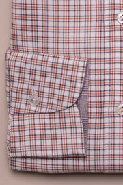 Orange and Brown Check Shirt