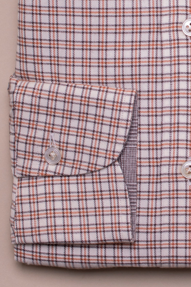 Orange and Brown Check Shirt